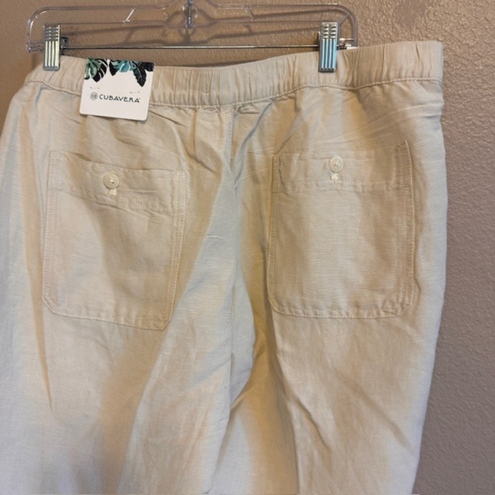 NWT Cubavera Linen Blend Men's Regular Fit Drawstring Pants XL 30" Inseam - Picture 4 of 9